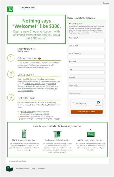td unlimited chequing account $300 offer|Chequing and Savings Offer .